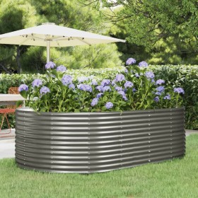 Gray powder coated steel flower bed planter 212x140x68 cm by vidaXL, Pots and planters - Ref: Foro24-319094, Price: 152,36 €,...