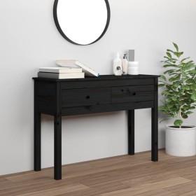 Solid black pine wood console table 100x35x75 cm by vidaXL, Side tables - Ref: Foro24-814618, Price: 106,98 €, Discount: %