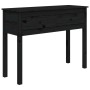 Mesa consola de madera maciza de pino negra 100x35x75 cm de vidaXL, Mesas auxiliares - Ref: Foro24-814618, Precio: 106,98 €, ...