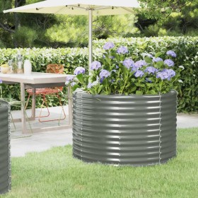 Gray powder coated steel flower bed planter 100x100x68 cm by vidaXL, Pots and planters - Ref: Foro24-319054, Price: 78,15 €, ...