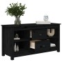 Solid black pine wood TV cabinet 103x36.5x52 cm by vidaXL, TV Furniture - Ref: Foro24-814573, Price: 80,48 €, Discount: %