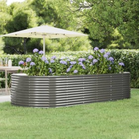 Gray powder coated steel flower bed planter 291x140x68 cm by vidaXL, Pots and planters - Ref: Foro24-319099, Price: 147,99 €,...