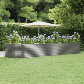 Jardinera arriate acero recubrimiento polvo gris 447x140x68 cm de vidaXL, Maceteros y jardineras - Ref: Foro24-319109, Precio...