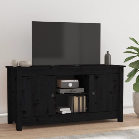 TV-Ständer aus massivem Kiefernholz schwarz 103x36,5x52 cm von vidaXL, TV-Möbel - Ref: Foro24-814588, Preis: 103,04 €, Rabatt: %