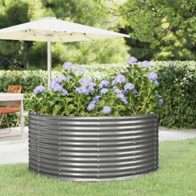 Gray powder coated steel planter 140x140x68 cm by vidaXL, Pots and planters - Ref: Foro24-319089, Price: 105,99 €, Discount: %