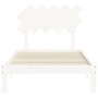 White solid wood bed frame with headboard 100x200 cm by vidaXL, Beds and slatted bases - Ref: Foro24-3193717, Price: 115,59 €...