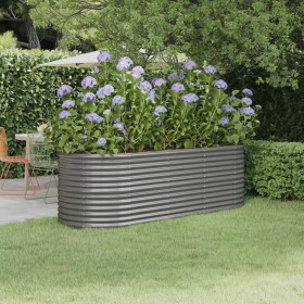 Gray powder coated steel flower bed planter 224x80x68 cm by vidaXL, Pots and planters - Ref: Foro24-318954, Price: 74,99 €, D...