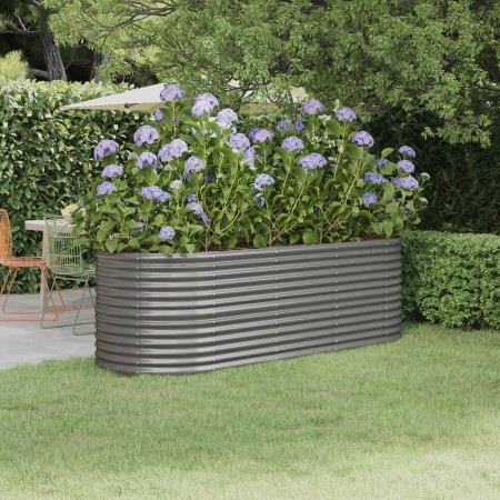 Jardinera arriate acero recubrimiento polvo gris 224x80x68 cm de vidaXL, Maceteros y jardineras - Ref: Foro24-318954, Precio:...