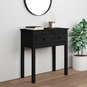 Solid black pine wood console table 70x35x75 cm by vidaXL, Side tables - Ref: Foro24-814613, Price: 84,52 €, Discount: %