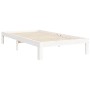 White solid wood bed frame with headboard 100x200 cm by vidaXL, Beds and slatted bases - Ref: Foro24-3193717, Price: 115,59 €...