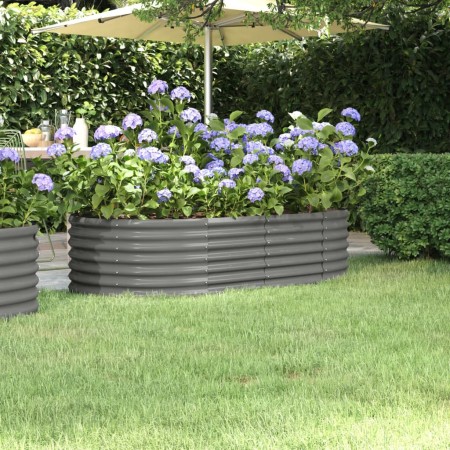 Jardinera arriate acero recubrimiento polvo gris 152x80x36 cm de vidaXL, Maceteros y jardineras - Ref: Foro24-318914, Precio:...