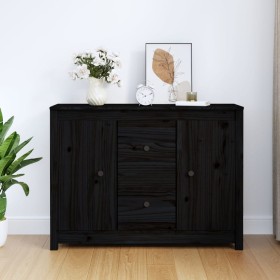 Solid black pine wood sideboard 100x35x74 cm by vidaXL, Sideboards - Ref: Foro24-814568, Price: 158,46 €, Discount: %