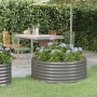 Steel powder-coated gray planter raised bed 100x100x36 cm by vidaXL, Pots and planters - Ref: Foro24-318984, Price: 32,90 €, ...