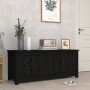 Mueble zapatero de madera maciza de pino negro 110x38x45,5 cm de vidaXL, Zapateros y organizadores de calzado - Ref: Foro24-8...