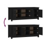 Solid black pine wood shoe cabinet 110x38x45.5 cm by vidaXL, Shoe racks and shoe organizers - Ref: Foro24-814603, Price: 144,...