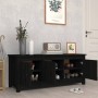 Solid black pine wood shoe cabinet 110x38x45.5 cm by vidaXL, Shoe racks and shoe organizers - Ref: Foro24-814603, Price: 144,...