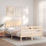 Bed frame with solid wood headboard 120x200 cm by vidaXL, Beds and slatted bases - Ref: Foro24-3195281, Price: 116,99 €, Disc...