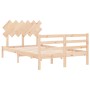 Bed frame with solid wood headboard 120x200 cm by vidaXL, Beds and slatted bases - Ref: Foro24-3195281, Price: 116,99 €, Disc...