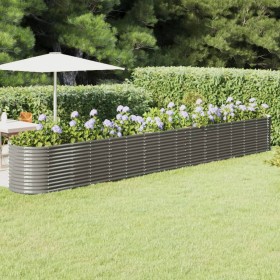 Gray powder coated steel flower bed planter 620x80x68 cm by vidaXL, Pots and planters - Ref: Foro24-318979, Price: 301,99 €, ...