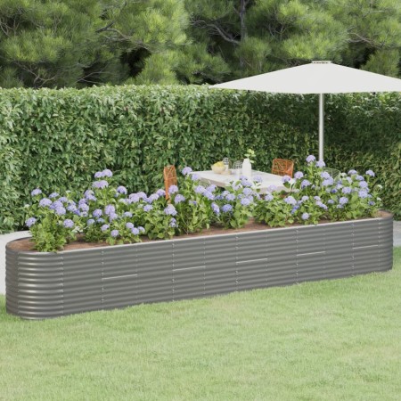 Gray powder coated steel flowerbed planter 440x80x68 cm by vidaXL, Pots and planters - Ref: Foro24-318969, Price: 133,28 €, D...