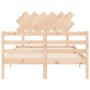 Bed frame with solid wood headboard 120x200 cm by vidaXL, Beds and slatted bases - Ref: Foro24-3195281, Price: 116,99 €, Disc...