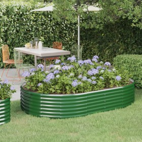 Green powder coated steel flower bed planter 214x140x36 cm by vidaXL, Pots and planters - Ref: Foro24-319023, Price: 77,99 €,...