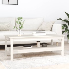 Mesa de centro de madera maciza de pino blanco 110x50x40 cm de vidaXL, Mesas de centro - Ref: Foro24-814275, Precio: 93,99 €,...