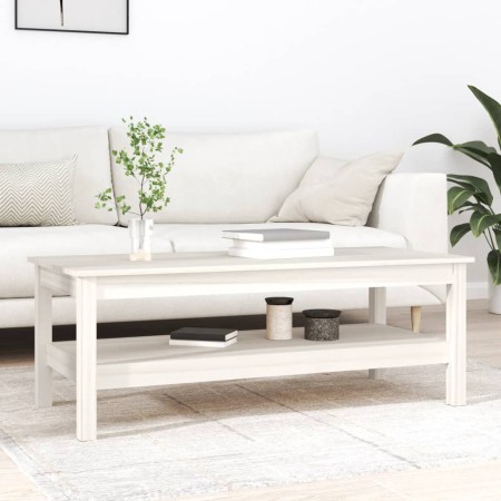 Mesa de centro de madera maciza de pino blanco 110x50x40 cm de vidaXL, Mesas de centro - Ref: Foro24-814275, Precio: 93,92 €,...