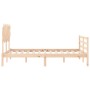 Bed frame with solid wood headboard 120x200 cm by vidaXL, Beds and slatted bases - Ref: Foro24-3195281, Price: 116,99 €, Disc...