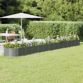 Gray powder coated steel flower bed planter 512x80x36 cm by vidaXL, Pots and planters - Ref: Foro24-318939, Price: 85,81 €, D...