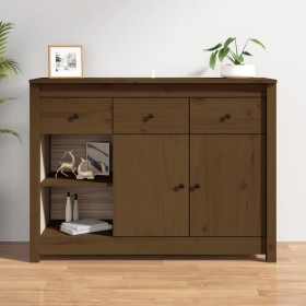 Solid pine wood sideboard in honey brown color, 100x35x74 cm by vidaXL, Sideboards - Ref: Foro24-814557, Price: 187,99 €, Dis...