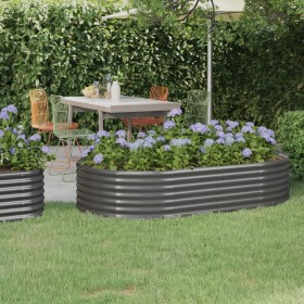 Gray powder coated steel flower bed planter 175x100x36 cm by vidaXL, Pots and planters - Ref: Foro24-318989, Price: 80,99 €, ...