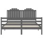 Double bed frame with gray solid wood headboard by vidaXL, Beds and slatted bases - Ref: Foro24-3194188, Price: 181,49 €, Dis...