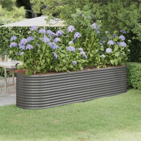 Steel powder-coated gray planter bed 296x80x68 cm by vidaXL, Pots and planters - Ref: Foro24-318959, Price: 106,83 €, Discoun...