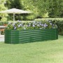 Green powder coated steel flower bed planter 322x100x68 cm by vidaXL, Pots and planters - Ref: Foro24-319068, Price: 176,59 €...