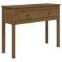 Mesa consola de madera maciza de pino marrón miel 100x35x75 cm de vidaXL, Mesas auxiliares - Ref: Foro24-814617, Precio: 68,6...