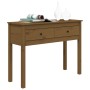 Mesa consola de madera maciza de pino marrón miel 100x35x75 cm de vidaXL, Mesas auxiliares - Ref: Foro24-814617, Precio: 68,6...