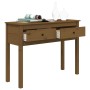 Mesa consola de madera maciza de pino marrón miel 100x35x75 cm de vidaXL, Mesas auxiliares - Ref: Foro24-814617, Precio: 68,6...