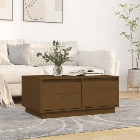 Mesa de centro madera maciza de pino marrón miel 80x50x35 cm de vidaXL, Mesas de centro - Ref: Foro24-814442, Precio: 78,99 €...