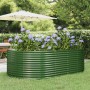 Green powder coated steel flower bed planter 212x140x68 cm by vidaXL, Pots and planters - Ref: Foro24-319093, Price: 106,14 €...