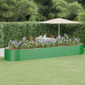 Green powder coated steel flower bed planter 510x140x68 cm by vidaXL, Pots and planters - Ref: Foro24-319113, Price: 248,99 €...