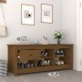 Solid pine wood shoe cabinet in honey brown color, 110x38x45.5cm by vidaXL, Shoe racks and shoe organizers - Ref: Foro24-8145...