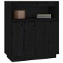 Solid black pine wood sideboard 70x34x80 cm by vidaXL, Sideboards - Ref: Foro24-814388, Price: 79,13 €, Discount: %