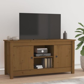 Mueble de TV madera maciza de pino marrón miel 103x36,5x52 cm de vidaXL, Muebles TV - Ref: Foro24-814587, Precio: 76,46 €, De...