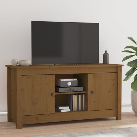 Mueble de TV madera maciza de pino marrón miel 103x36,5x52 cm de vidaXL, Muebles TV - Ref: Foro24-814587, Precio: 76,50 €, De...