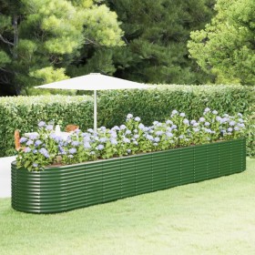 Green powder coated steel flower bed planter 554x100x68 cm by vidaXL, Pots and planters - Ref: Foro24-319083, Price: 262,99 €...