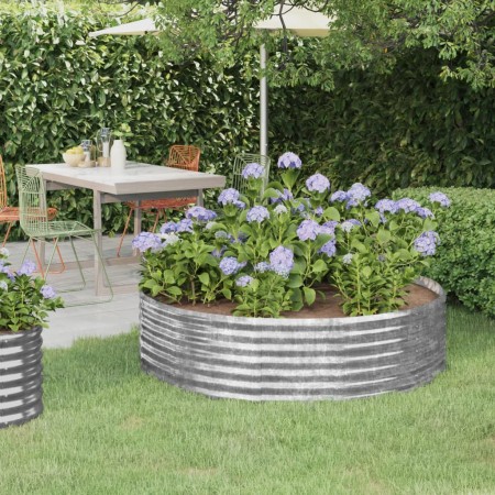 Steel flowerbed planter powder coated silver 140x140x36 cm by vidaXL, Pots and planters - Ref: Foro24-319022, Price: 69,99 €,...