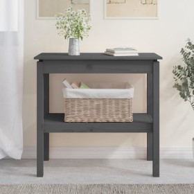 Solid gray pine wood console table 80x40x75 cm by vidaXL, Side tables - Ref: Foro24-814306, Price: 89,99 €, Discount: %