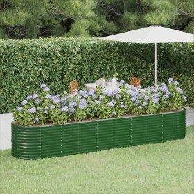 Green powder coated steel flower bed planter 368x80x68 cm by vidaXL, Pots and planters - Ref: Foro24-318963, Price: 193,88 €,...