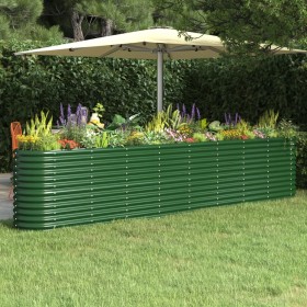 Green powder coated steel flower bed planter 332x40x68 cm by vidaXL, Pots and planters - Ref: Foro24-318908, Price: 112,99 €,...